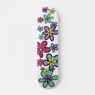 Cool Girly Retro Blume Power Skateboard