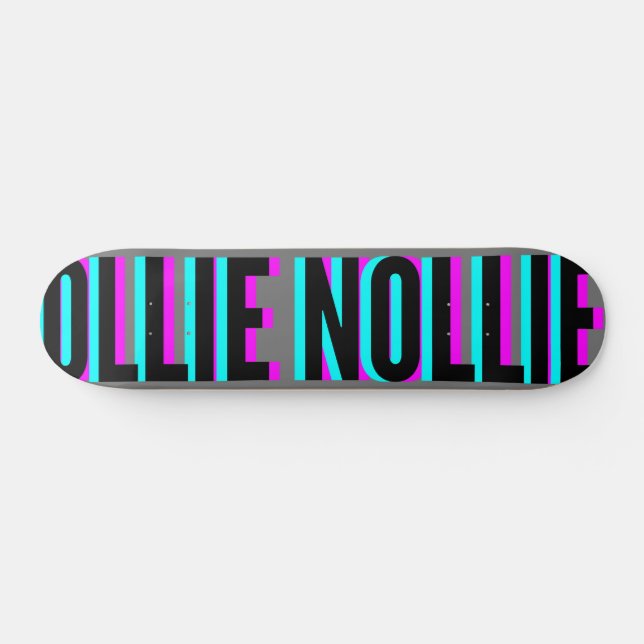 Cool Glitch Gray Ollie Nollie Skateboard Deck (Horizontal)