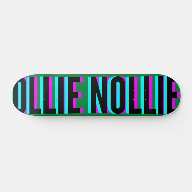 Cool Glitch Green Ollie Nollie Skateboard Deck (Horizontal)
