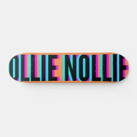 Cool Glitch Orange Ollie Nollie Skateboard Deck