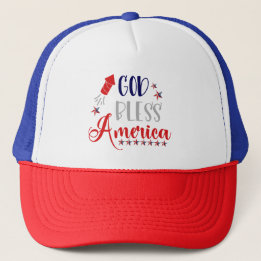 Cool God Bless America Red White Blue USA Patriot Truckerkappe