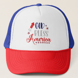 Cool God Bless America Red White Blue USA Patriot Truckerkappe
