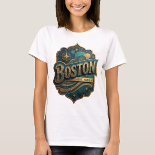 Cool Gold BOSTON EST 1630 Tragbare Kunst T-Shirt