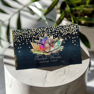 Cool Gold Diamonds Lotus Dark Visitenkarte