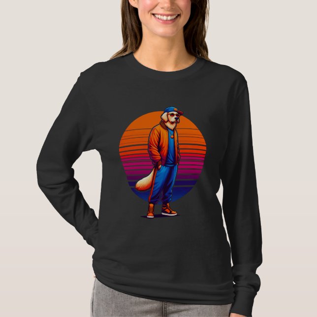 Cool Golden Retriever Hund Moderne Urban Style Sun T-Shirt (Vorderseite)