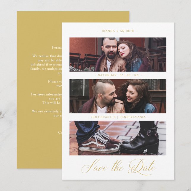 Cool Golden Romantic Wedding 3 Multi Photos (Vorne/Hinten)