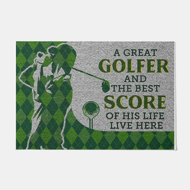 Cool Golfer And His Best Score Fußmatte (Vorderseite)