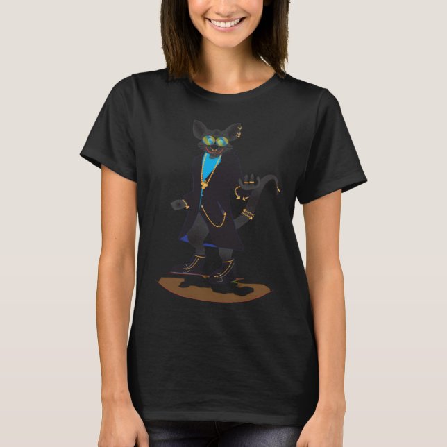 Cool Gothic King Rat with Chains and noseear rings T-Shirt (Vorderseite)