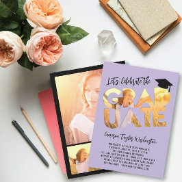 Cool Graduate Cutout Foto Moderne Graduierungspart Einladung