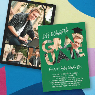 Cool Graduate Cutout Foto Moderne Graduierungspart Einladung