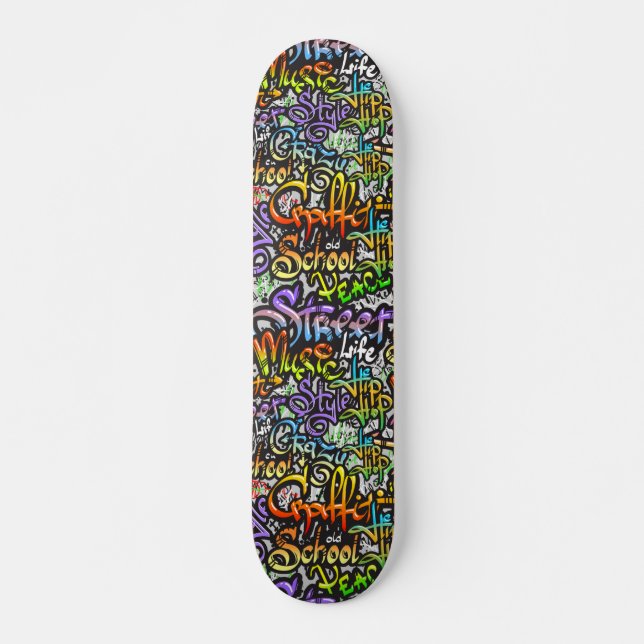 Cool Graffiti Word Art Design Skateboard (Vorne)