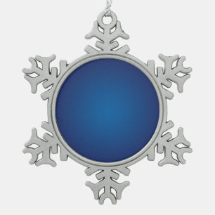 Cool Grainy Deep Blue Vignette Schneeflocken Zinn-Ornament