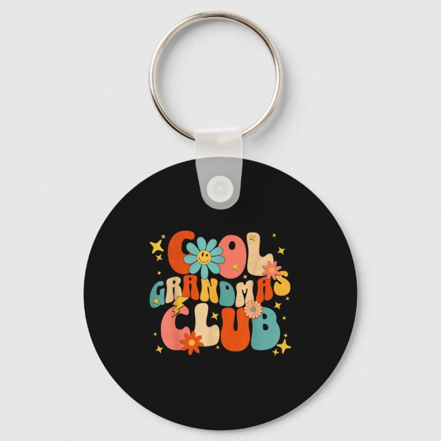 Cool Grandmas Club Groovy Retro Funny New Grandma  Schlüsselanhänger (Vorderseite)