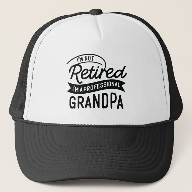 Cool Grandpa retired word art  Truckerkappe (Vorderseite)