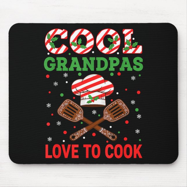 Cool Grandpas Love To Cook Festive Fun Candy Cane  Mousepad (Vorne)