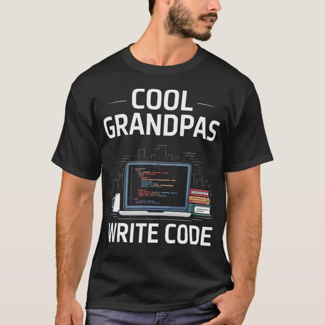 Cool Grandpas Write Code Funny Programmer Coding T-Shirt (Vorderseite)