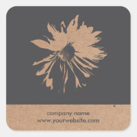 Cool-graue florale Kraft Papier Florist Aufkleber