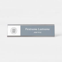 Cool Graue Logos Moderne Schreibtischnamensplatte