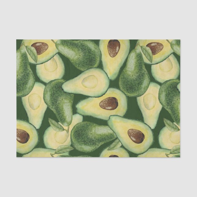 Cool Green Avocado Pattern Seidenpapier (Vorderseite)