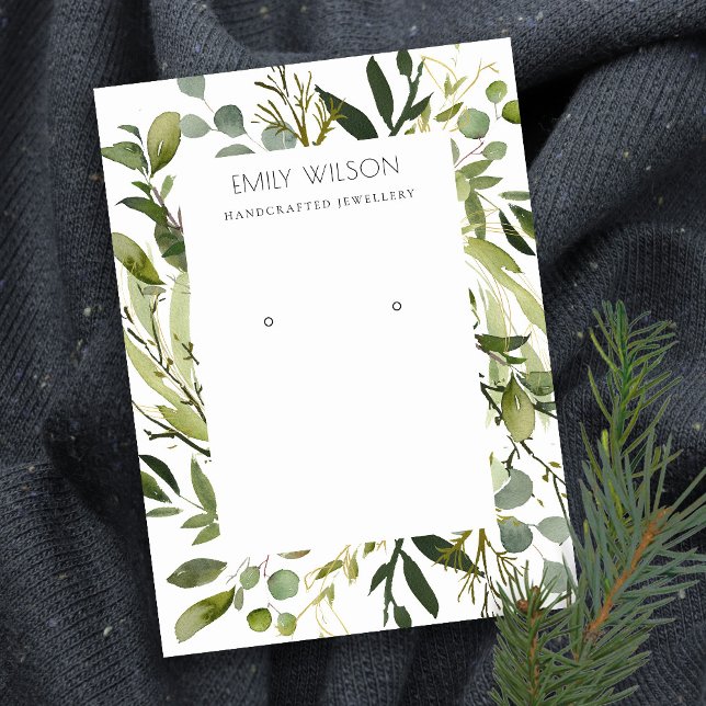 COOL GREEN FOLIAGE WREATH FRAME EARRING DISPLAY VISITENKARTE (Von Creator hochgeladen)