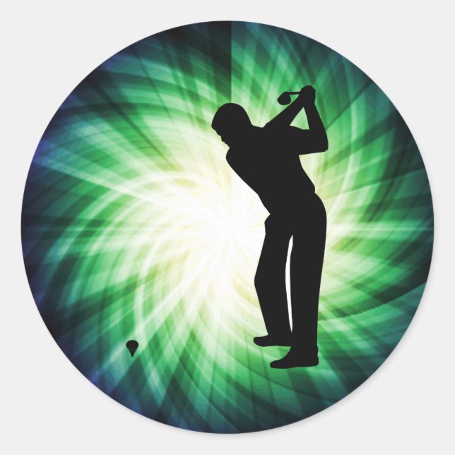 Cool Green Golf Runder Aufkleber (Vorderseite)