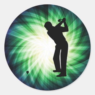 Cool Green Golf Runder Aufkleber