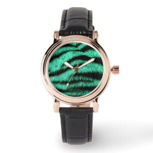 Cool green neon tiger stripes armbanduhr