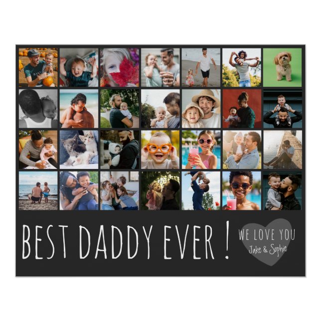 Cool Grey 28 Photo Best Daddy Ever Poster (Vorderseite)