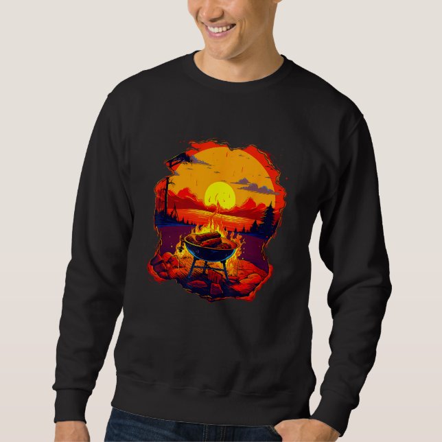 Cool grilling at Lake in summery Days with Family  Sweatshirt (Vorderseite)