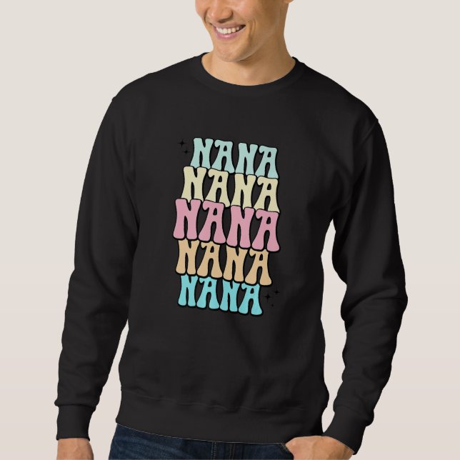 Cool Groovy Nana Grandma Baby Shower Reveal Bubble Sweatshirt (Vorderseite)