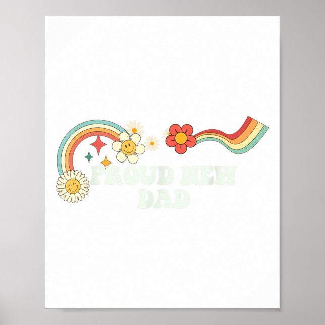 Cool Groovy Quote Proud New Dad Saying Art  Poster (Vorne)
