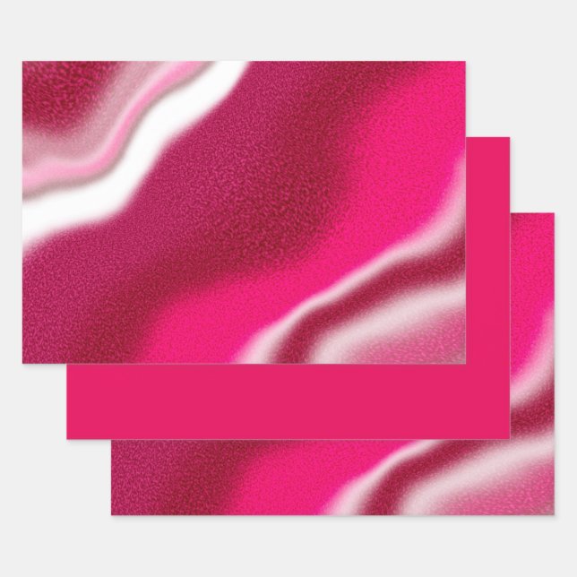 Cool Groovy Red Pink Candy Cane Einzigartiges Weih Geschenkpapier Set (Set)