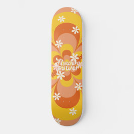 Cool Groovy Retro Vintage Blume Power Skateboard