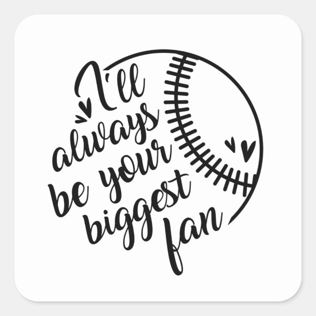 cool größte Fan-Baseball-Sportart Quadratischer Aufkleber (Vorderseite)