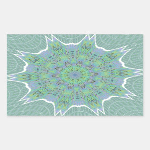 Cool grünes Blumenmuster Rechteckiger Aufkleber