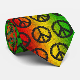 Cool Grunge Reggae Rasta Peace Symbol Neck Tie Krawatte