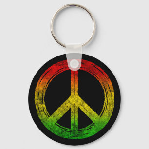 Cool Grunge Reggae Rasta Peace Symbol Schlüsselanh Schlüsselanhänger