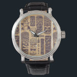 Cool Grunge Vintag Tiki Set Armbanduhr<br><div class="desc">Vintage Tiki (große polynesische Schnitzereien in humanoider Form) Grafische Illustration Set ist auf dieser Sonderuhr.</div>