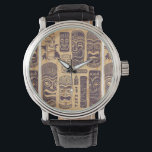 Cool Grunge Vintag Tiki Set Armbanduhr<br><div class="desc">Vintage Tiki (große polynesische Schnitzereien in humanoider Form) Grafische Illustration Set ist auf dieser Sonderuhr.</div>