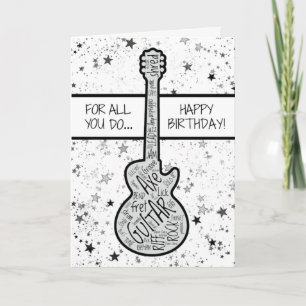 Cool Guitar Musician Rocker Gitarrist Birthday Car Karte