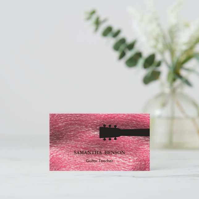 Cool & Guitare moderne Enseignant Carte de visite  (Debout devant)