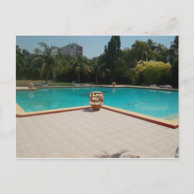 Cool Hakuna Matata Pool Seite I Liebe Meine Famili Postkarte (Vorderseite)