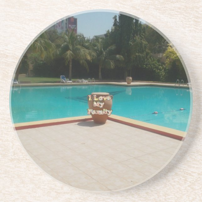 Cool Hakuna Matata Pool Seite I Liebe Meine Famili Untersetzer (Vorne)