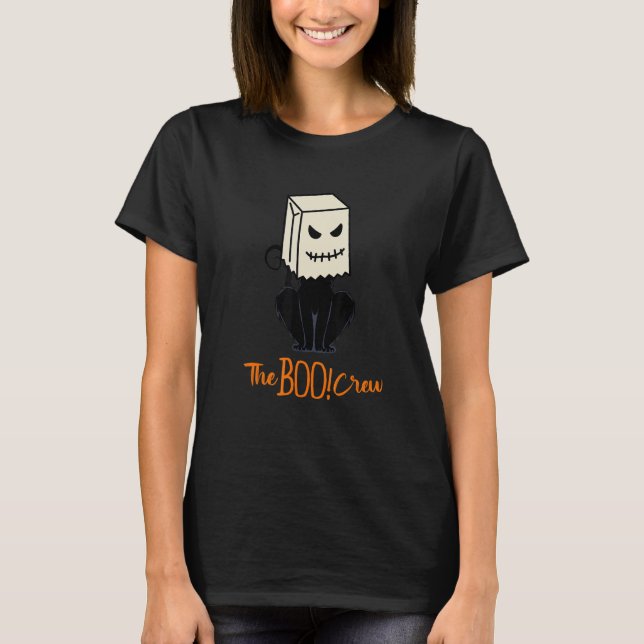 Cool Halloween Meow Boo Boo Cat Illustration Graph T-Shirt (Vorderseite)