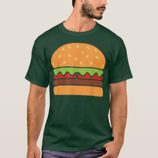 Cool Hamburger Art Men Minimalistisch Burger Che T-Shirt