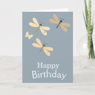 Cool Happy Birthday Dragonflies Card Karte