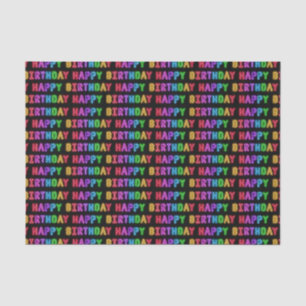 Cool Happy Birthday Wortart Muster Seidenpapier