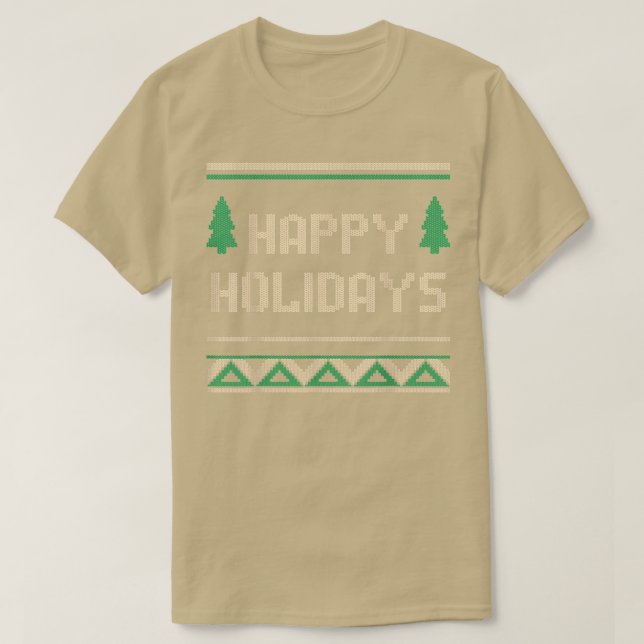 Cool Happy Holidays Weihnachten T-Shirt (Design vorne)