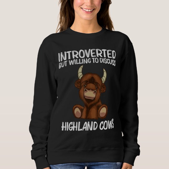 Cool Highland Cow For Men Women Scottish Cattle Co Sweatshirt (Vorderseite)