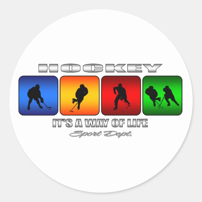Cool Hockey Es ist eine Lebensart Runder Aufkleber (Vorderseite)